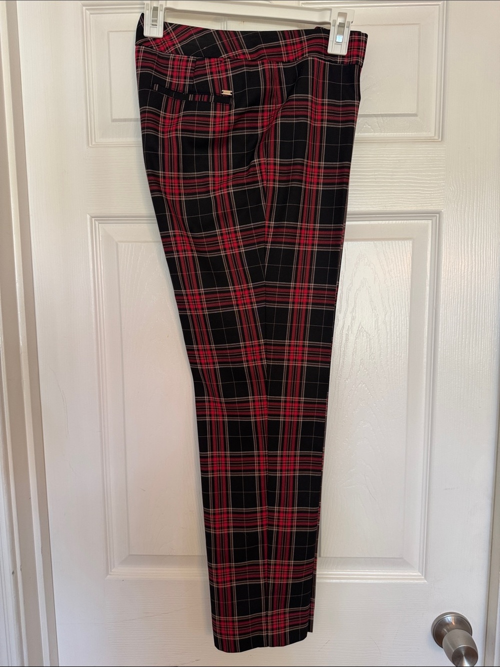Tommy Hilfiger Black and Red Plaid Pants